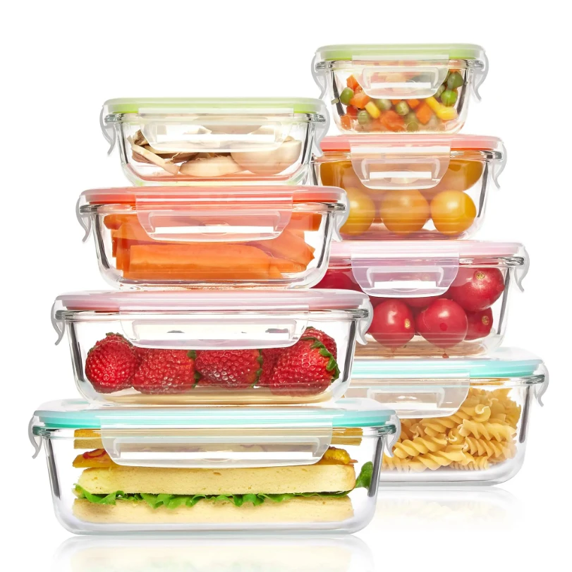 Meal Prep Glass - Kotak Makan Kaca, Wadah Penyimpanan Makanan,