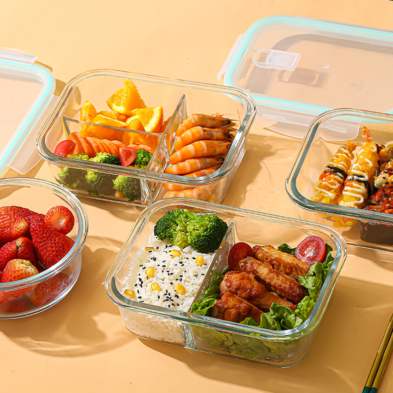 Meal Prep Glass - Kotak Penyimpanan Makanan Kaca Borosilikat Tinggi