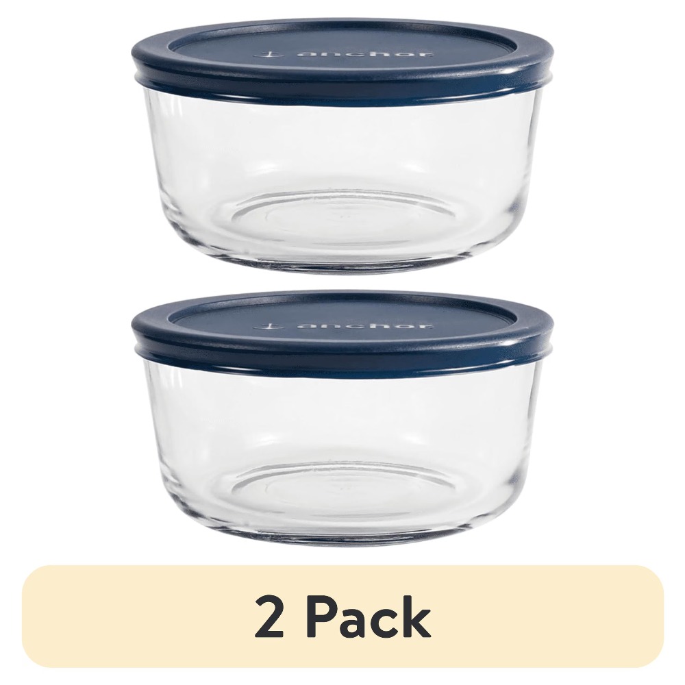 Meal Prep Glass - 2 Paket Wadah Penyimpanan Makanan Kaca