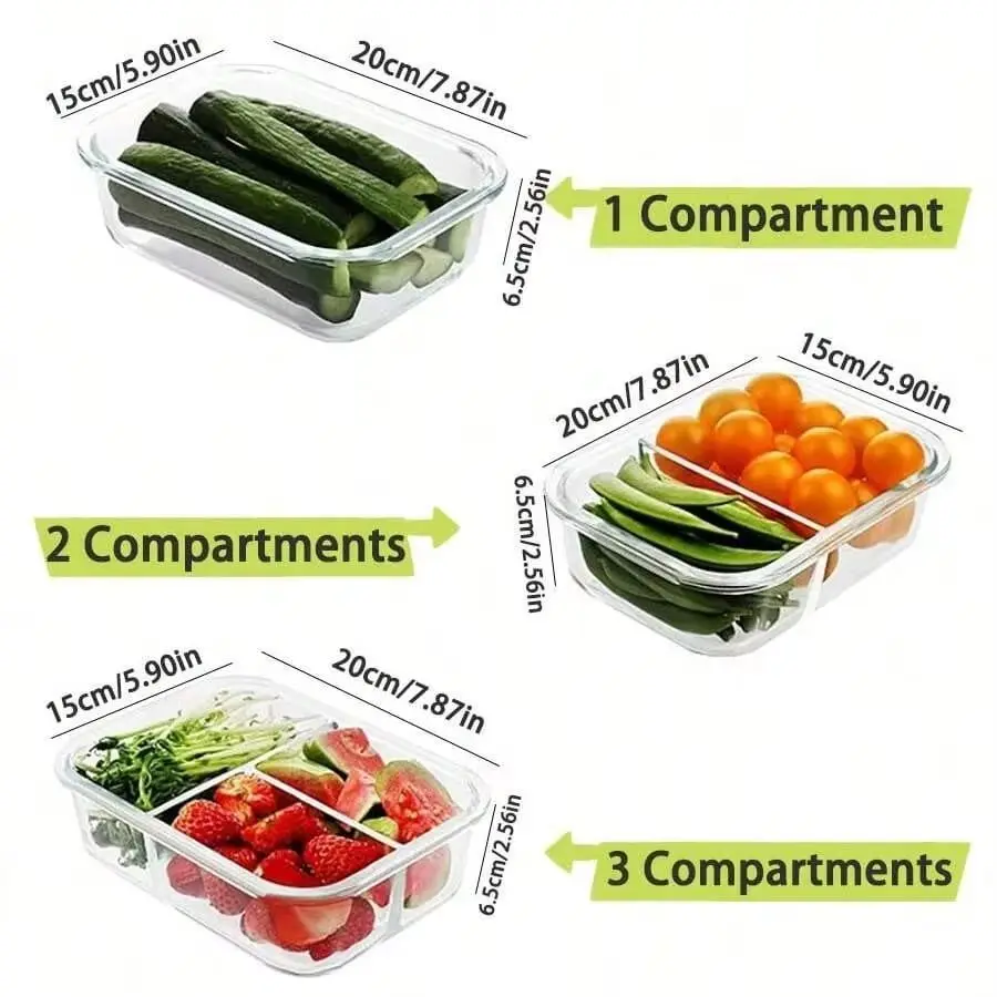 Meal Prep Glass - yesGlass Wadah Penyimpanan Makanan Dengan Tutup,
