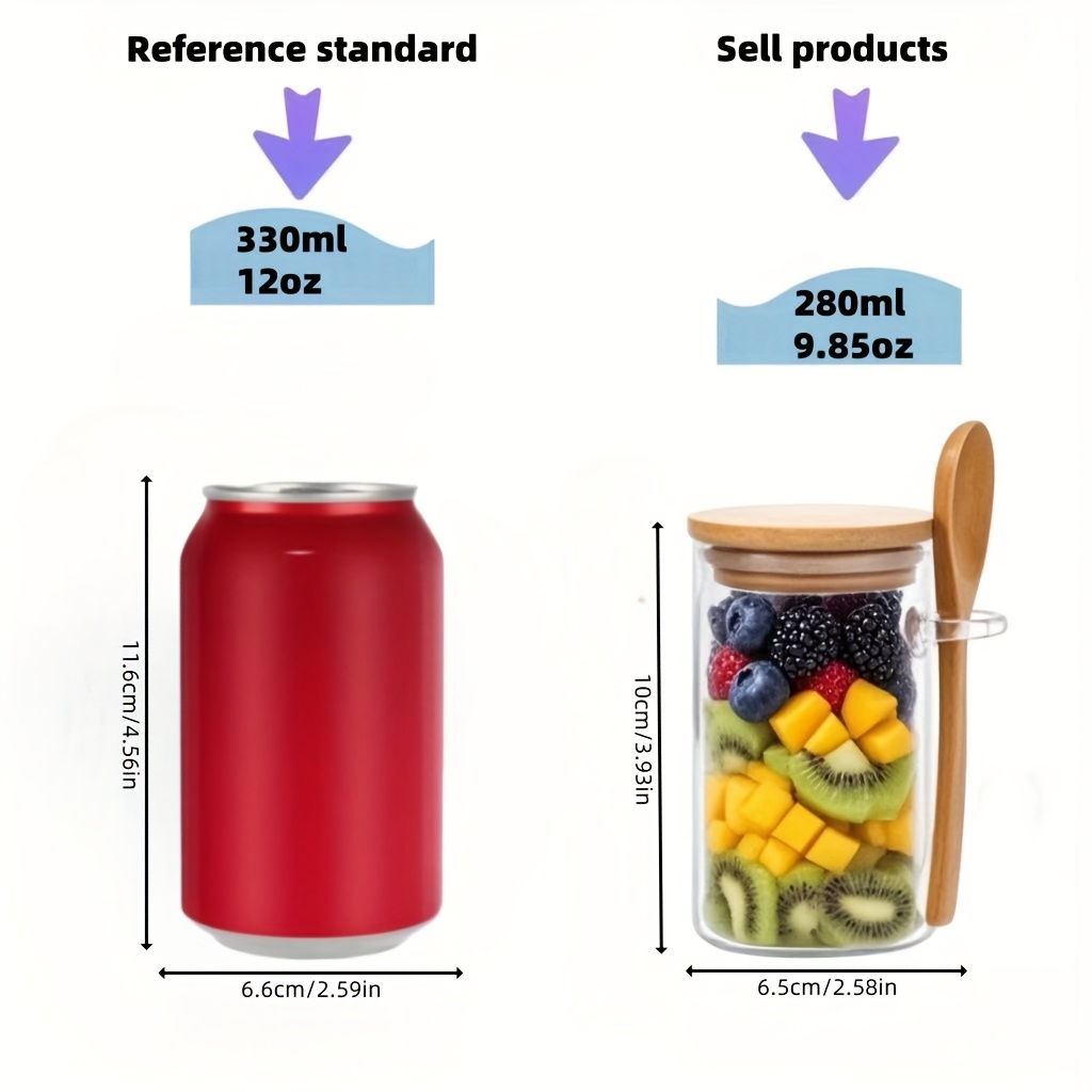 4/8/12 Buah, Cangkir Sarapan O - Meal Prep Glass ulasan dan harga