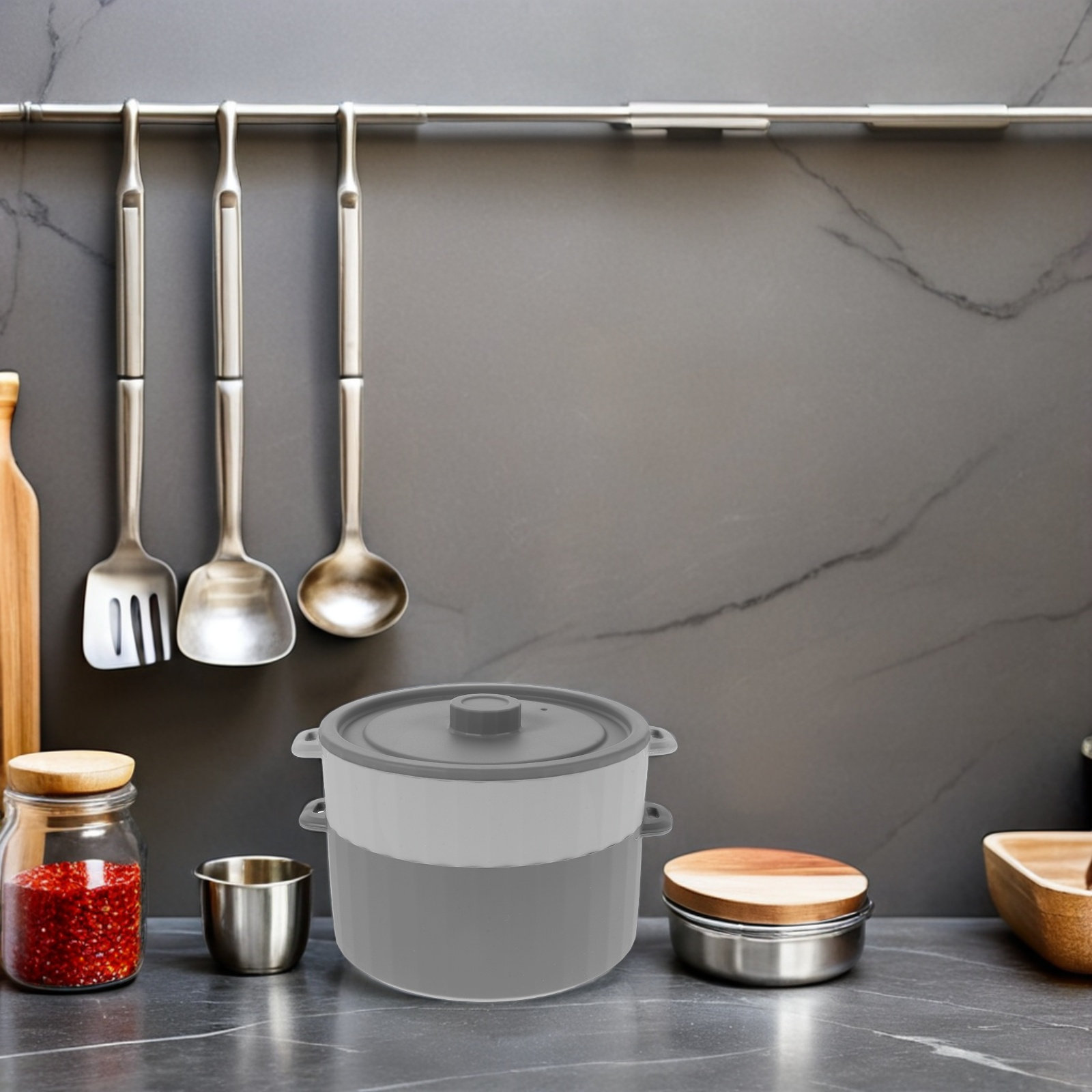Panci Pengukus Silikon Microwa - Meal Prep Glass ulasan dan harga