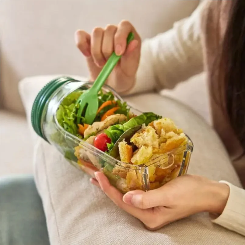 Wadah Salad Plastik Portabel S - Meal Prep Glass ulasan dan harga