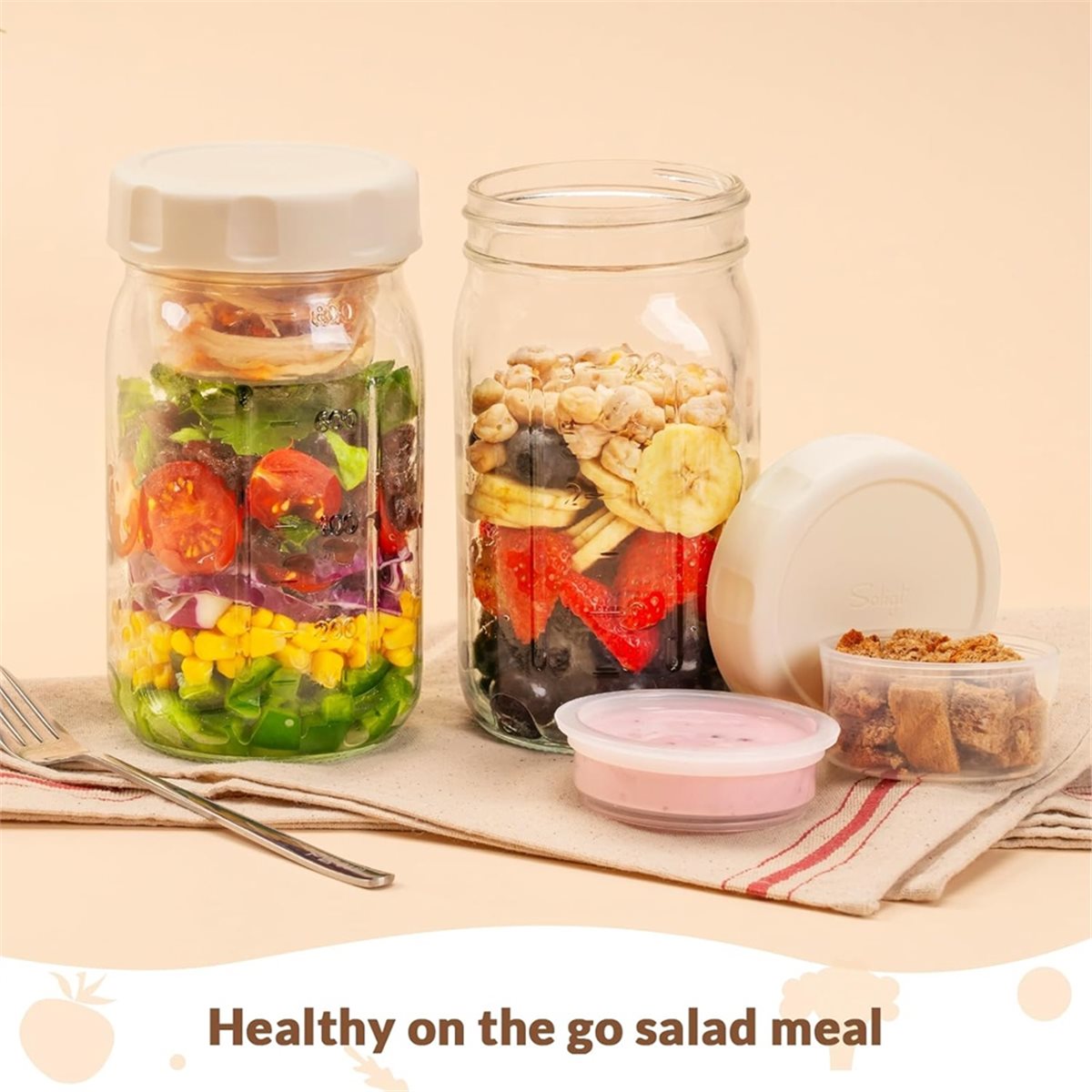 A67T BARU 4 Buah Stoples Salad - Meal Prep Glass ulasan dan harga