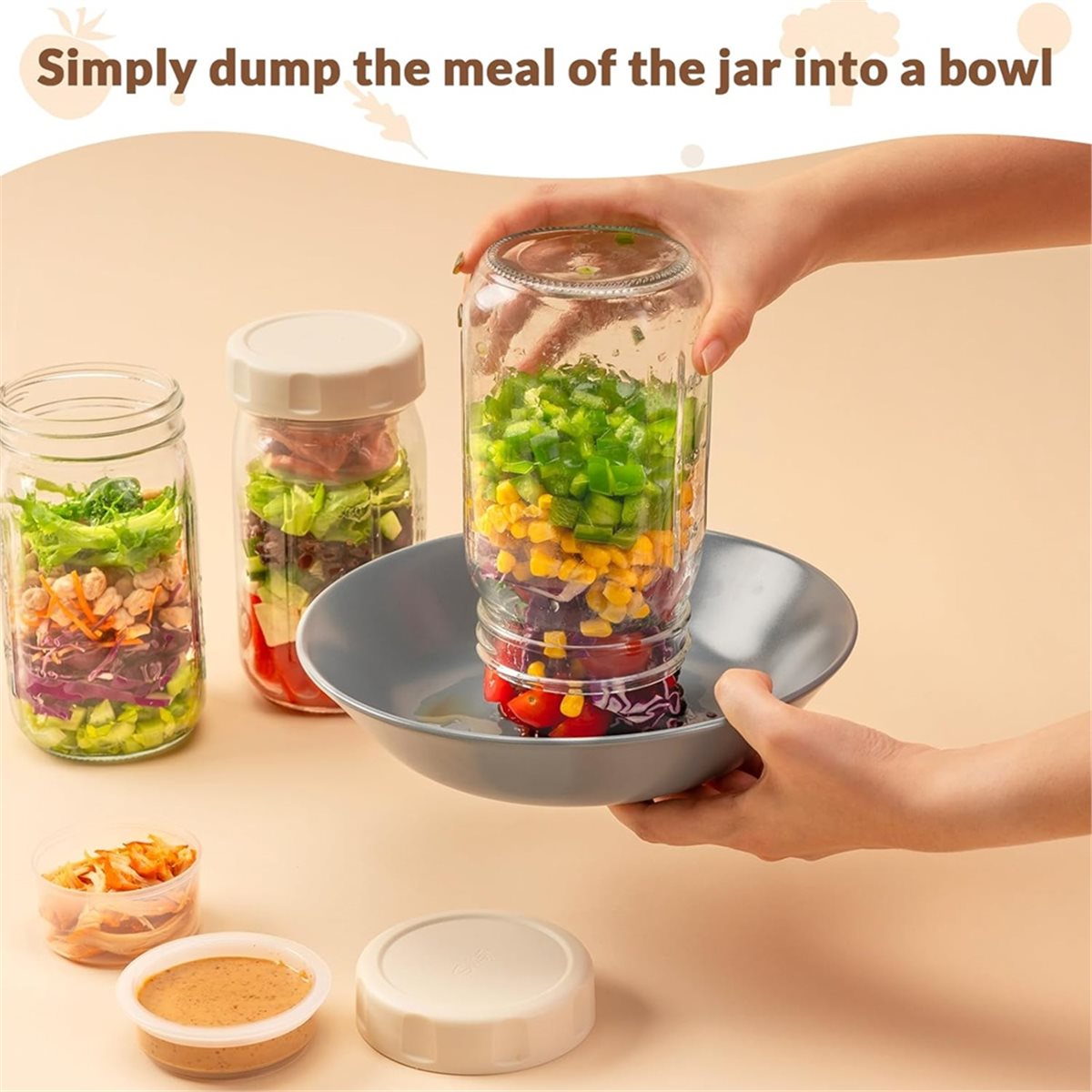 A67T BARU 4 Buah Stoples Salad - Meal Prep Glass ulasan dan harga